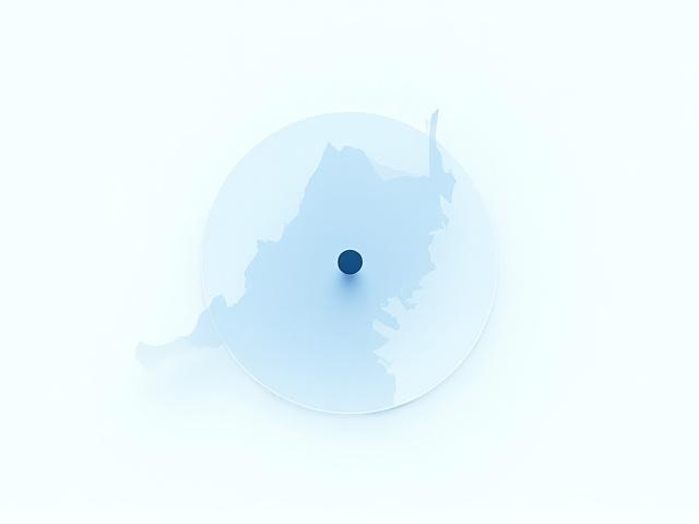 Logistics radius map covering Chantilly and the DMV area