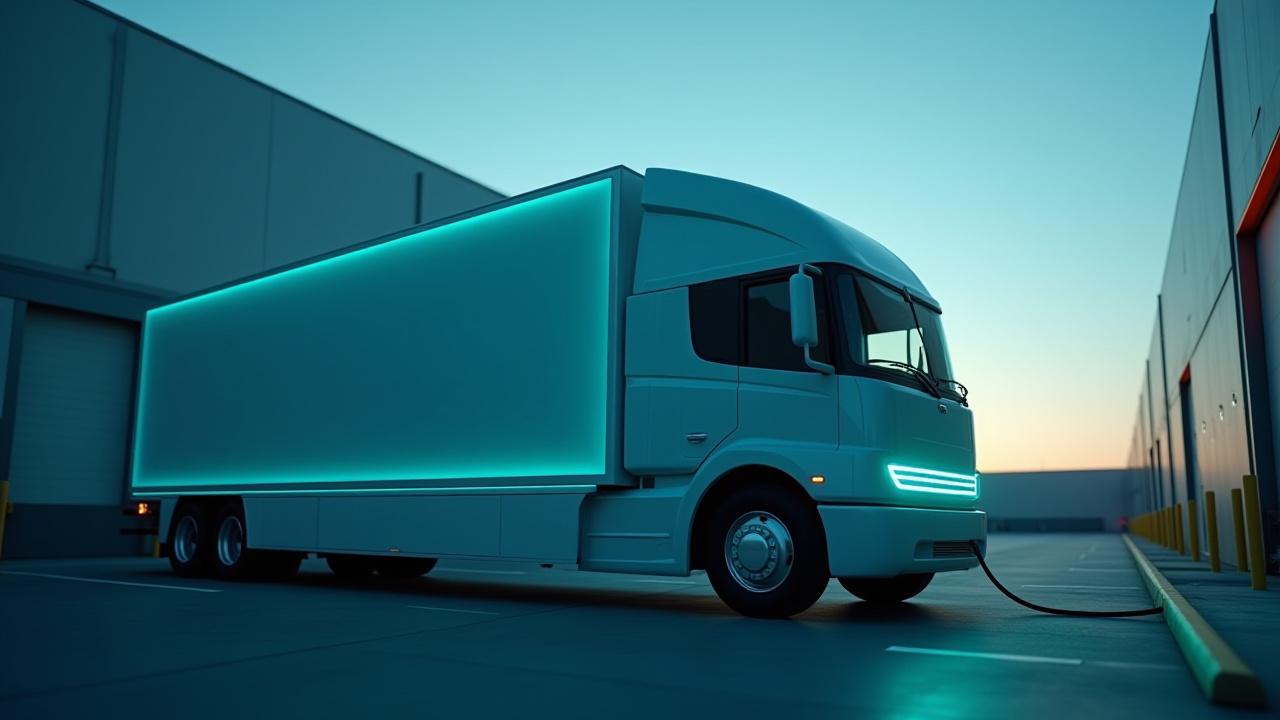 Modern electric semi-truck charging at our Chantilly facility