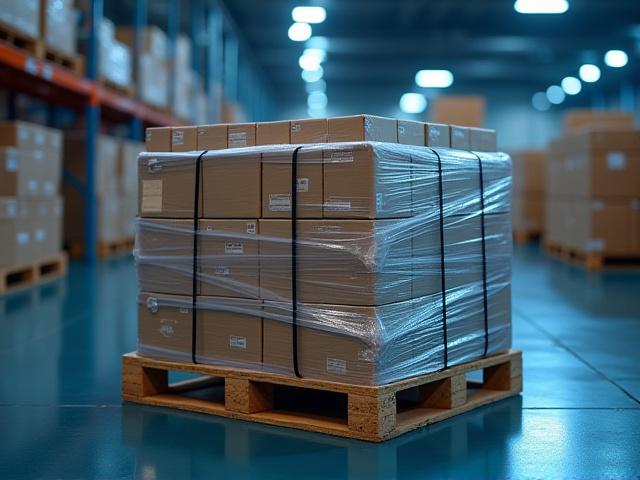 Professionally shrink-wrapped and secured pallet